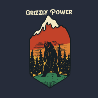 Grizzly Power / Retro Design / Vintage Design T-Shirt