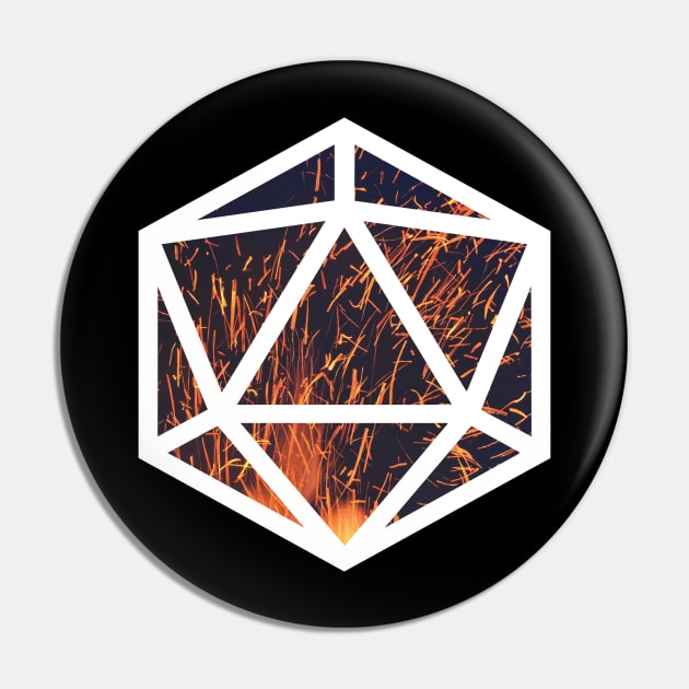 D20 Decal Badge - Dragon's Heart Pin by aaallsmiles