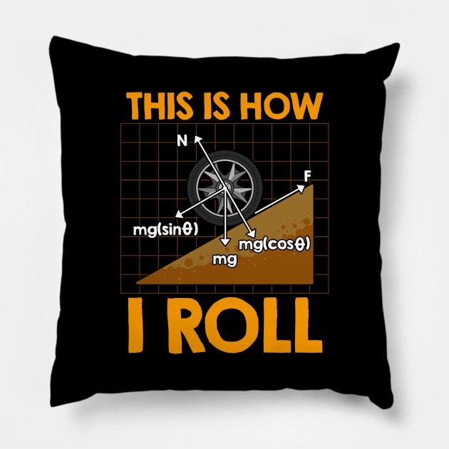 This Is How I Roll Physics Pun Funny Science Pillow by theperfectpresents