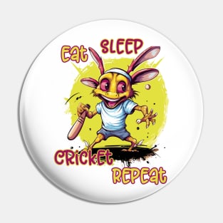 Eat Sleep Cricket Repeat Pin