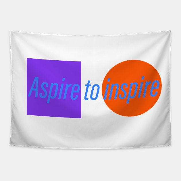 Aspire to inspire slogan design Tapestry by Anastasia Letunova