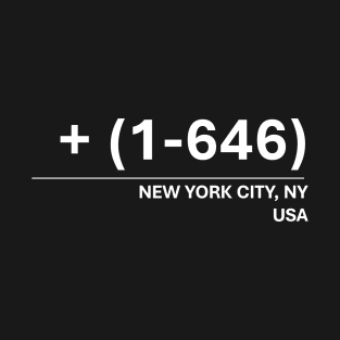 New York City Area Code 646 Contact Graphic (white) T-Shirt