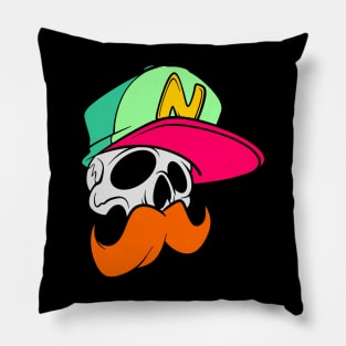 skull head cartoon Pillow