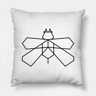 Trendy one line geometric design of insect bee Pillow