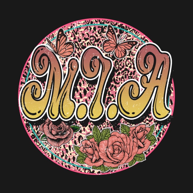 Graphic Proud M.I.A Name Flower Birthday 70s 80s 90s Vintage Styles by Gorilla Animal