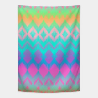 Rainbow Ikat Pattern Tapestry