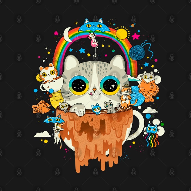 Cats Morning Tripping Dripping Coffee by ppmid