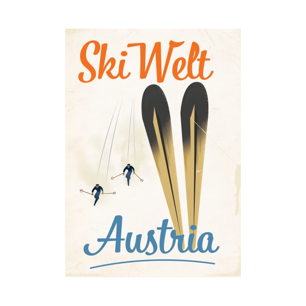 Skiwelt Austria Ski poster by nickemporium1