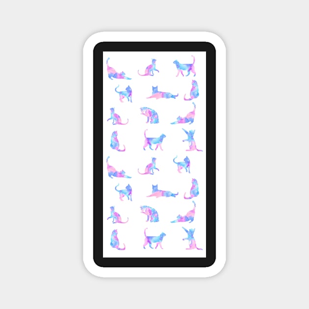 Pastel Cats Pattern Magnet by Eliza-Grace