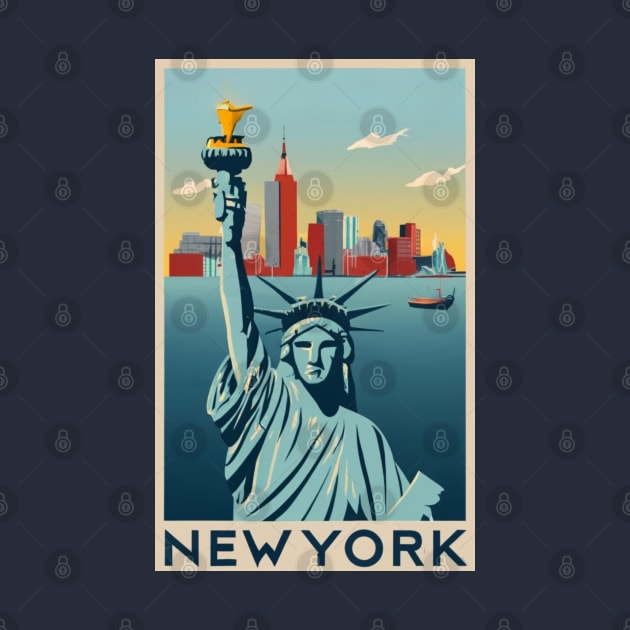 A Vintage Travel Art of New York - US by goodoldvintage