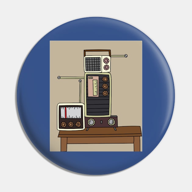 Old Colorful Stylish Retro Music Radios Pin by flofin