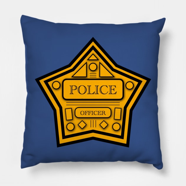 Police Badge Pillow by C E Richards