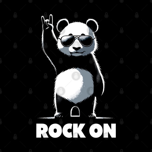 Retro Panda Rock Music Gift Funny Panda by KsuAnn