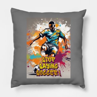 Kick It: Graffiti-Style Football Player Pillow