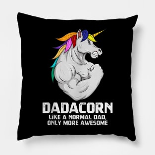 Dadacorn Muscle Dad Unicorn Fathers Day Pillow