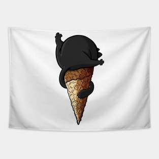 ICE CREAM BLACK CAT Tapestry