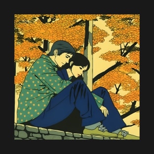 Lovely Couple Hugging in fall T-Shirt