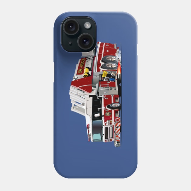 Cartoon firetruck Phone Case by Mechanik