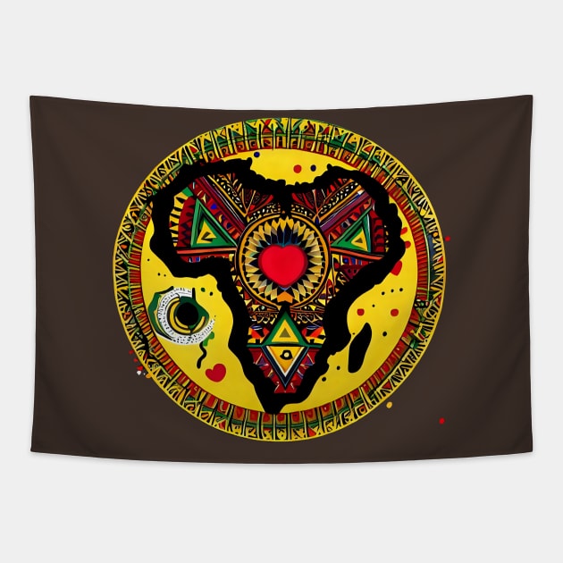 African shield Tapestry by Mr Eight