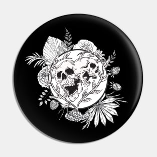 Bones And Botany Black And White Pin