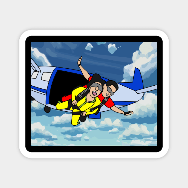 Parachuting Skydiving Free Fall Magnet by flofin