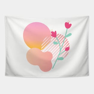 Pink flower abstract Tapestry