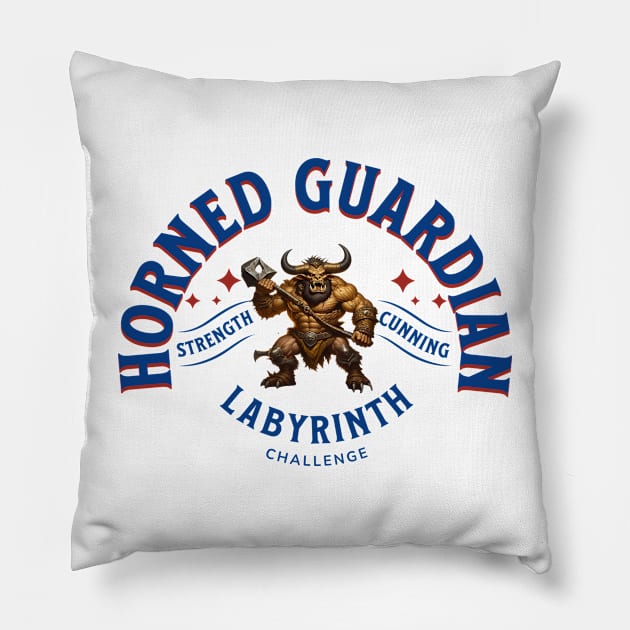 Horned Guardian of the Labyrinth Pillow by Mugs and threads by Paul