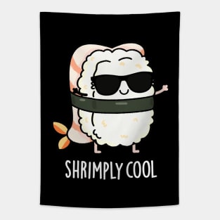 Shrimply Cool Cute Shrimp Sushi Pun Tapestry