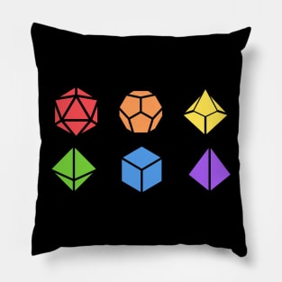 Colorful Polyhedral Dice Set Tabletop RPG Pillow