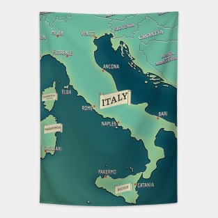 Map Of Italy Tapestry