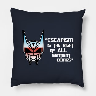 80s Retro Chomp - "Escapism is the right of all sentient beings" quote Pillow