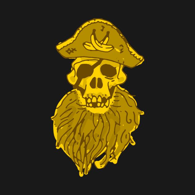 Golden and Bearded Pirate Monkey Skull by MacSquiddles