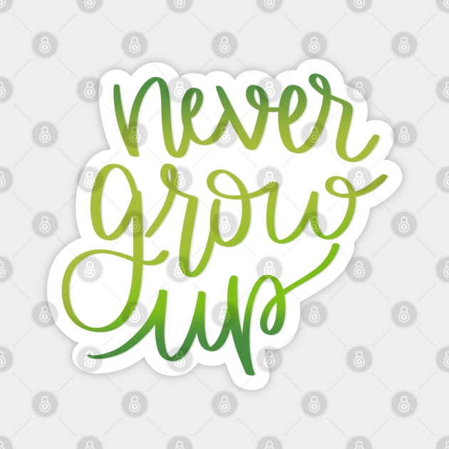 Never Grow Up Peter Pan Inspired Magnet by janiejanedesign