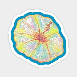 Hibiscus Tropical Flower Artistic Watercolor Magnet