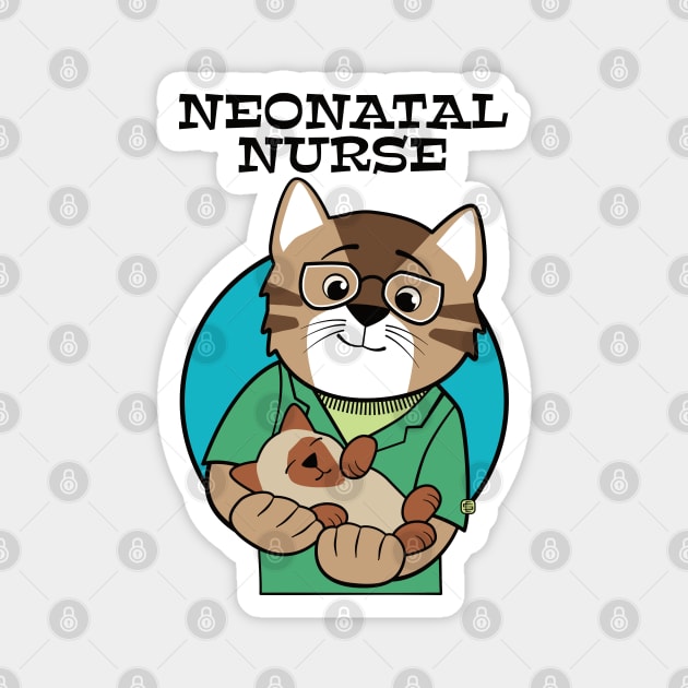 Neonatal Nurse Cat and Kitten Magnet by Sue Cervenka