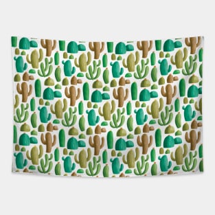 Watercolour Cactus Pattern - Desert Plants - Watercolor Succulents and Cacti Pattern Tapestry