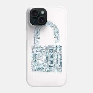 Padlock Secure Silhouette Shape Text Word Cloud Phone Case