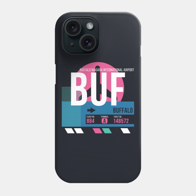 Buffalo (BUF) Airport // Sunset Baggage Tag Phone Case by Now Boarding