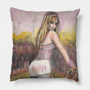 Girl in Pink Pillow