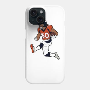 Phillip Lindsay Hurdle Touchdown Celebration - Denver Broncos Phone Case