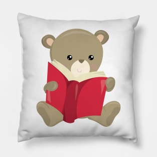 Bear Going To School, Cute Bear, Brown Bear, Books Pillow