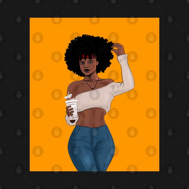 Beautiful Afro Queen by The Alien Boy Art