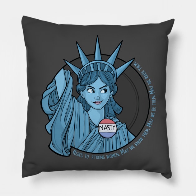 Nasty Lady Liberty Pillow by KHallion