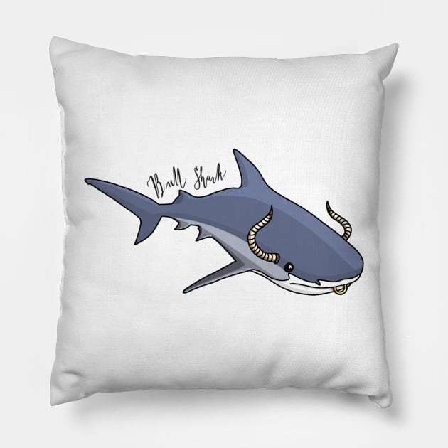 Bull Shark Pillow by thecurlyredhead