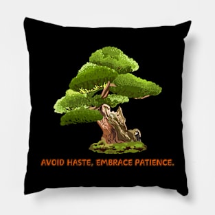 Avoid haste, embrace patience. Pillow