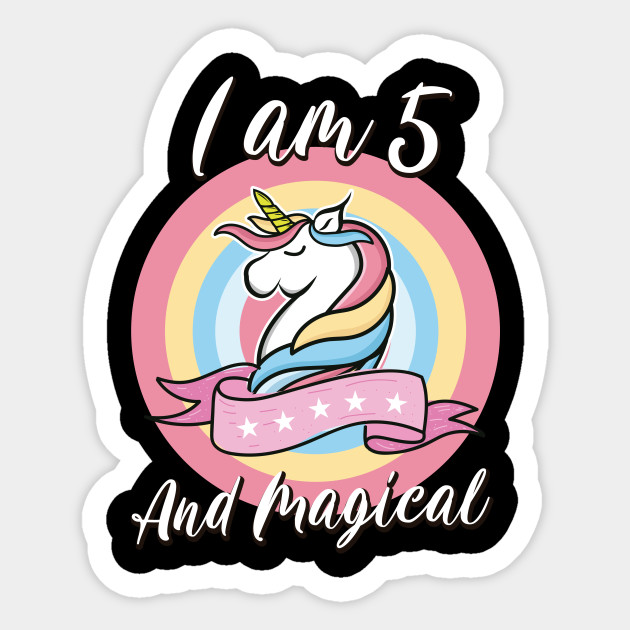 I am 5 and Magical Cute Unicorn 5th Birthday Gift Idea T-shirt