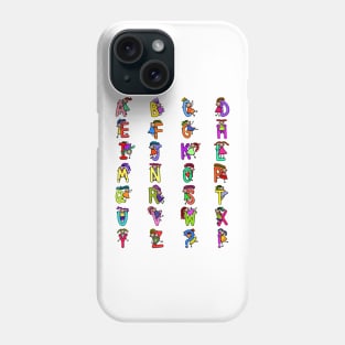 Whole Alphabet for girls alphabet Kids Colorful Cartoon Character Phone Case