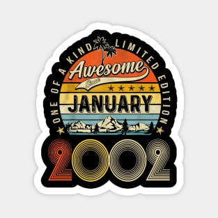 Awesome Since January 2002 Vintage 21st Birthday Magnet