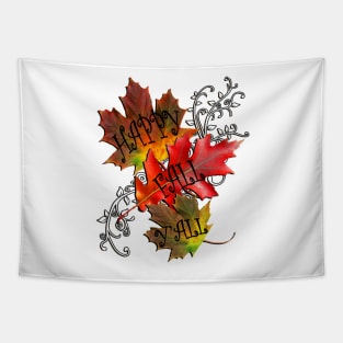 Fall Quote Happy Fall Yall Cute Design Autumn Leaves Beautiful Fall Gifts Tapestry