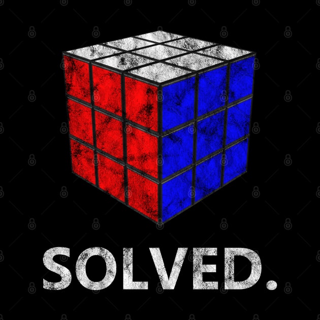 SOLVED. Vintage style Rubik's Cube Inspired Design for people who know how to solve a cube by Cool Cube Merch